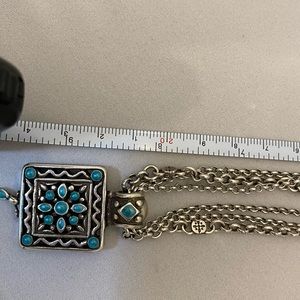 Brighton silver and turquoise stone necklace. Very unique and stylish.